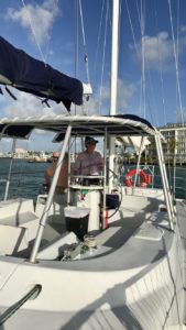 All-female sailing crew on sunset cruise in Key West, Florida