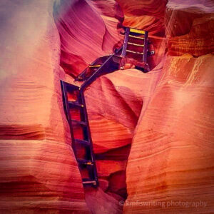 Stairs leading up from Lower Antelope Canyon