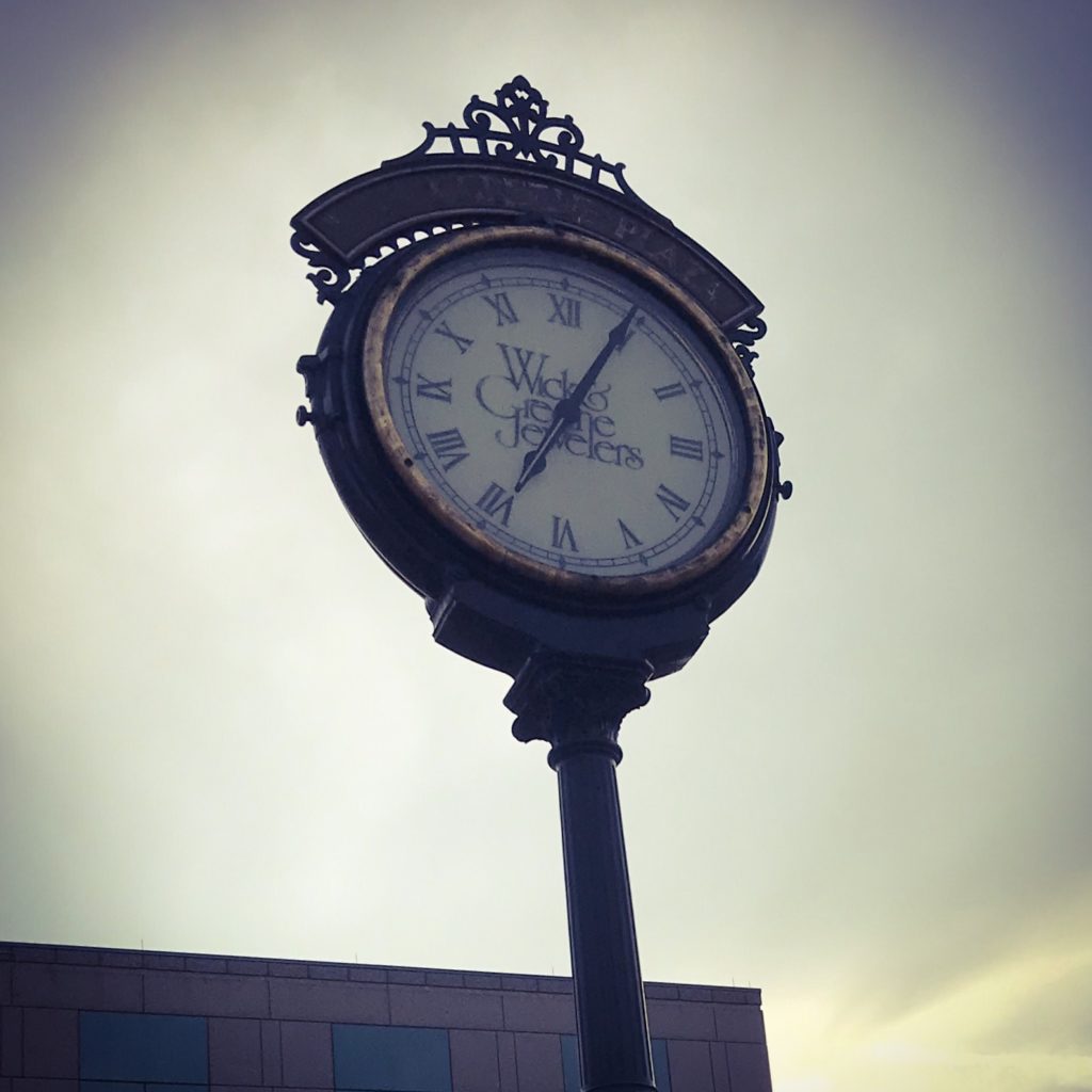 Clock in downtown Asheville, NC