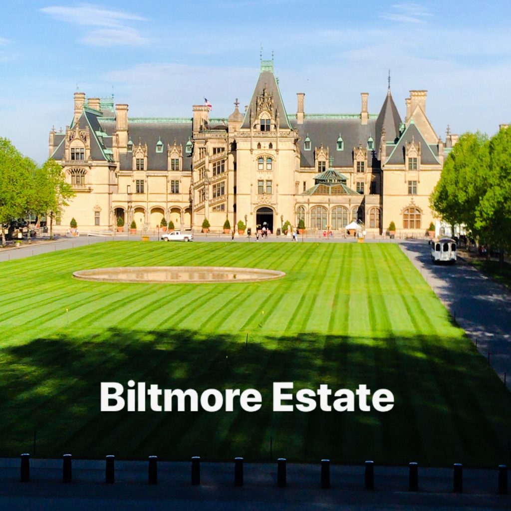 Front exterior view of the Biltmore Estate, Asheville, NC