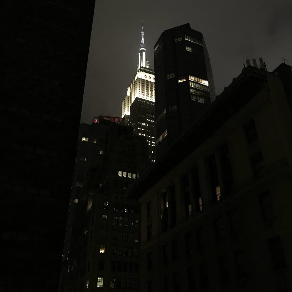 Night view of the Empire State Building, New York City, New York