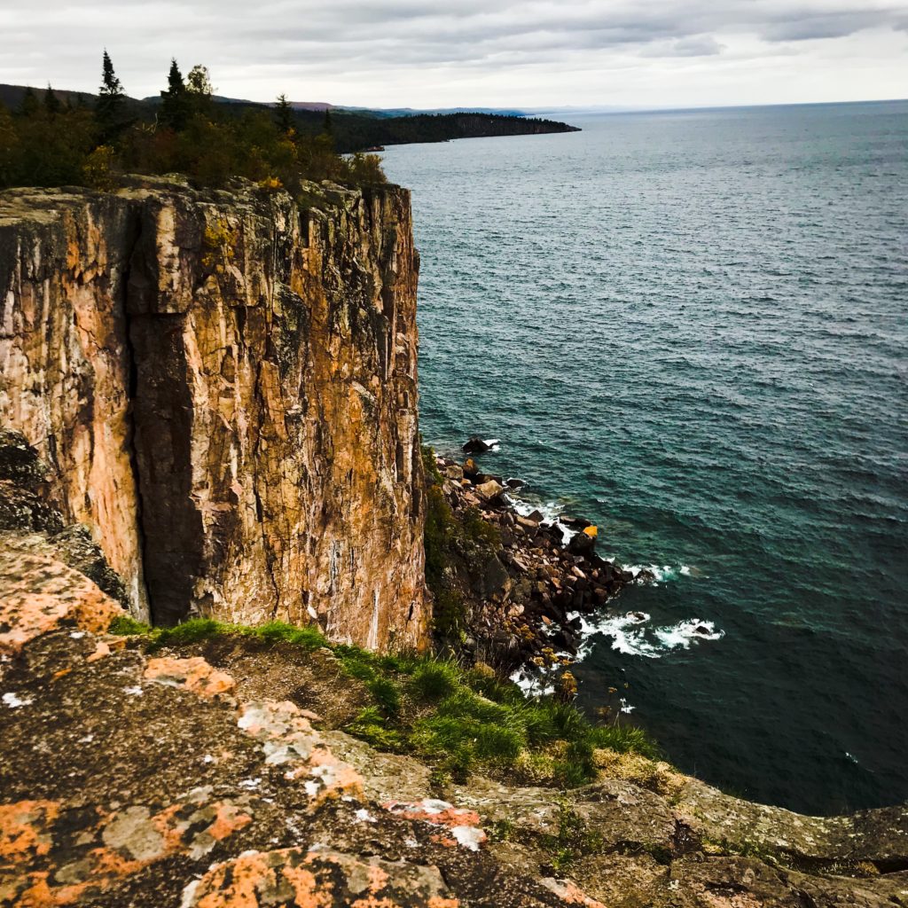 Palisade Head in Minnesota tall and sheer cliffs overlooking Lake Superior