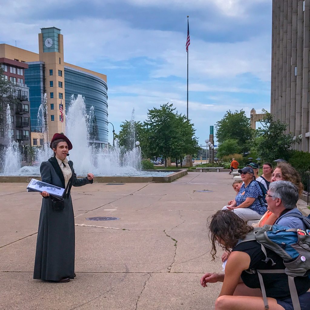 Women at Work Minnesota Historical Society living history walking tour in Minneapolis - Eva McDonald Valesh (aka Eva Gay)