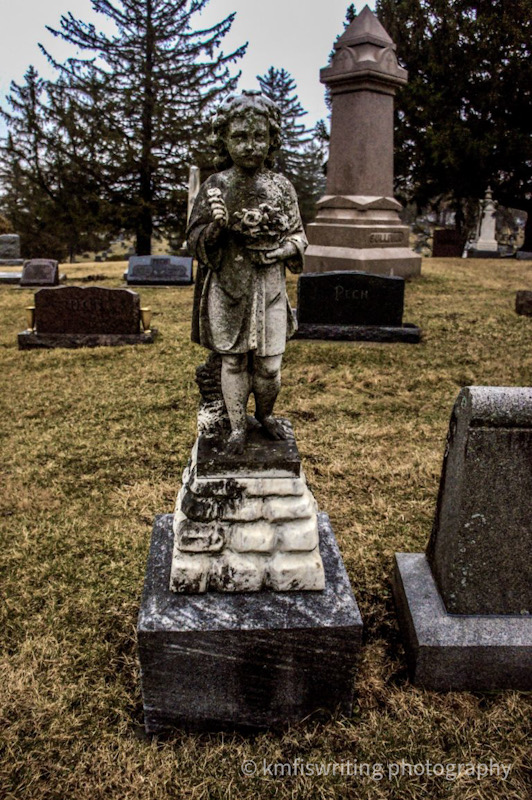 Girl statue in cemetery