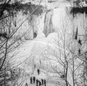 frozen waterfalls in the winter Minnehaha Falls