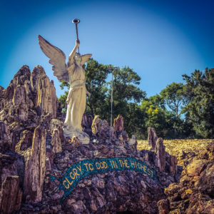 Angel statue on Easter Sunday Grotto of the Redemption West Bend Iowa