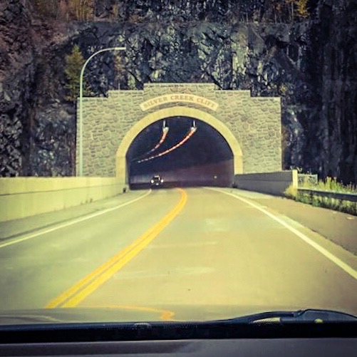 Tunnel going through cliff