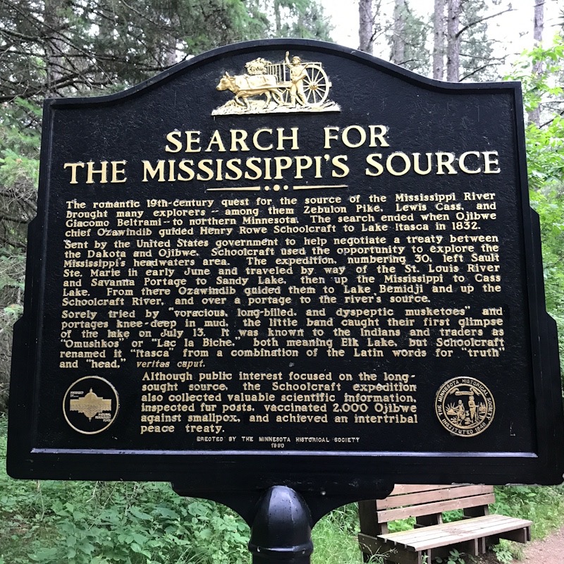 Mississippi River Source sign