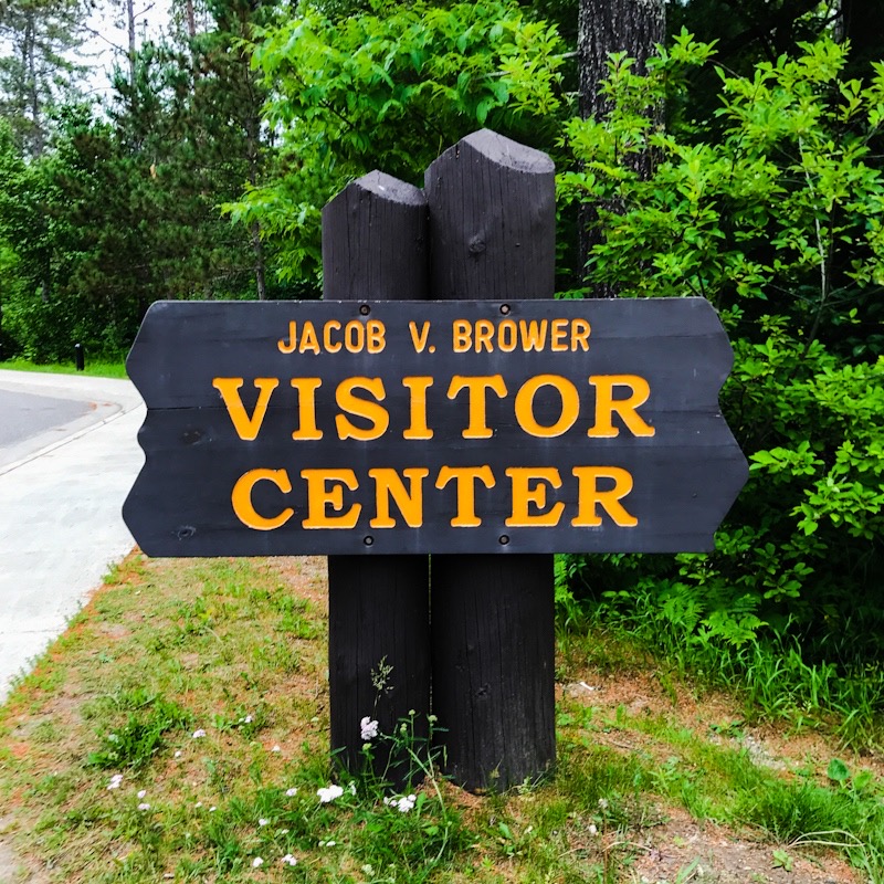 Itasca State Park Visitor Center Sign