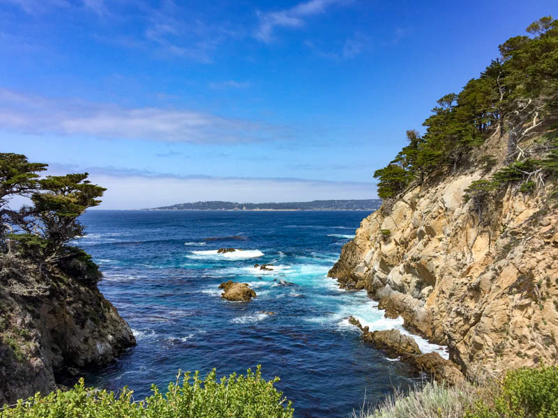 Scenic view of the Pacific Ocean in California with rugged shoreline