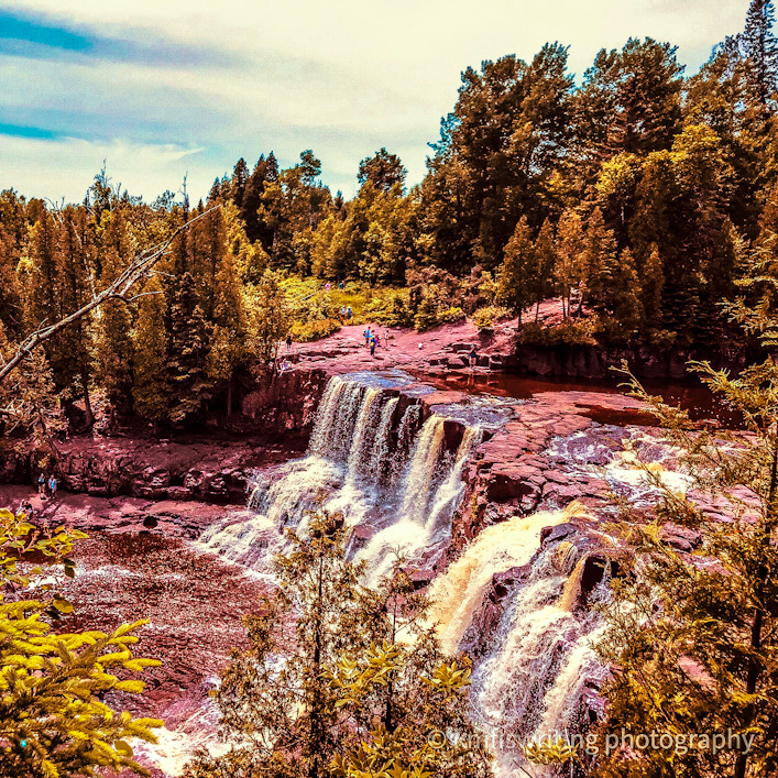 Waterfalls and fall colors foliage