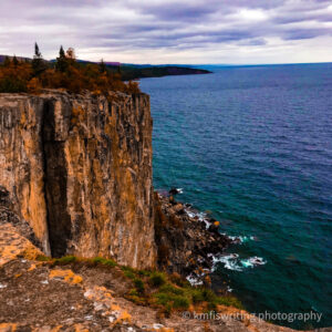 Cliffs and fall foliage overlooking Lake Superior