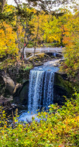 Waterfalls with fall foliage