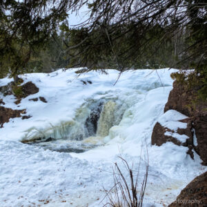 Frozen Upper Falls at Judge C.R. Magney State Park on Minnesota's North Shore