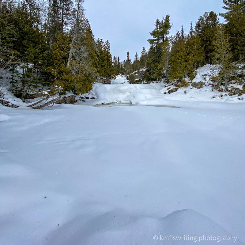 Frozen waterfall at George H. Crosby Manitou State Park on North Shore