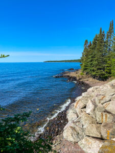 Lake Superior at Cascade River State Park Overlook on North Shore Minnesota