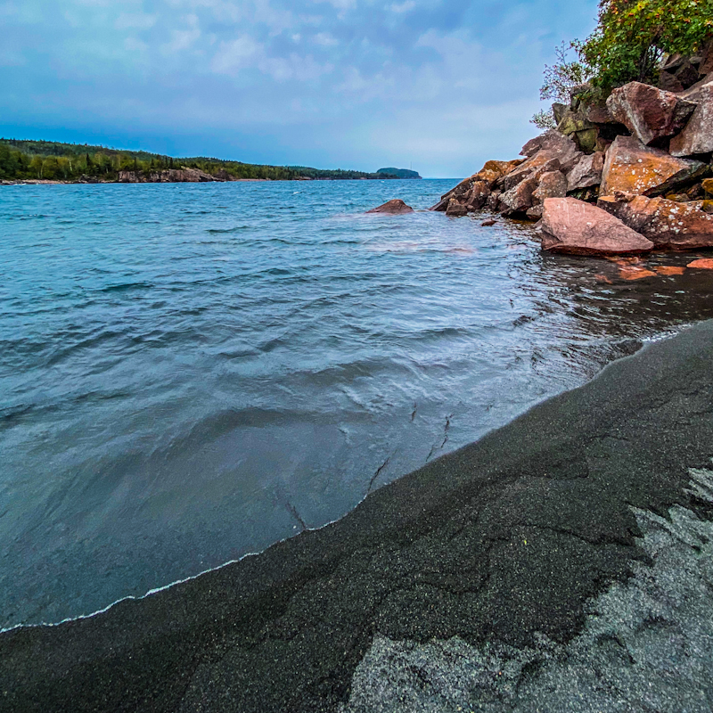 Black Beach in Silver Bay, Minnesota on the North Shore of Lake Superior