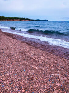 Pink Beach at Iona's Scientific and Natural Area on Lake Superior on the North Shore of MN