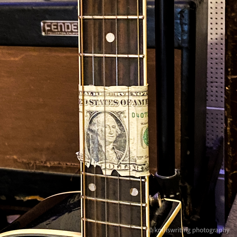 Sun Studio Memphis Tennessee guitar with dollar bill