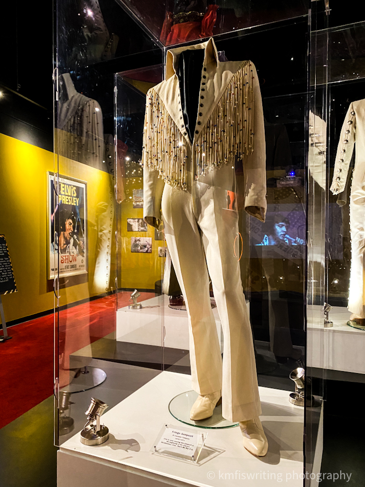 Graceland tour of Elvis Presley's home ind Memphis, Tennessee Career Museum Iconic White Jumpsuit