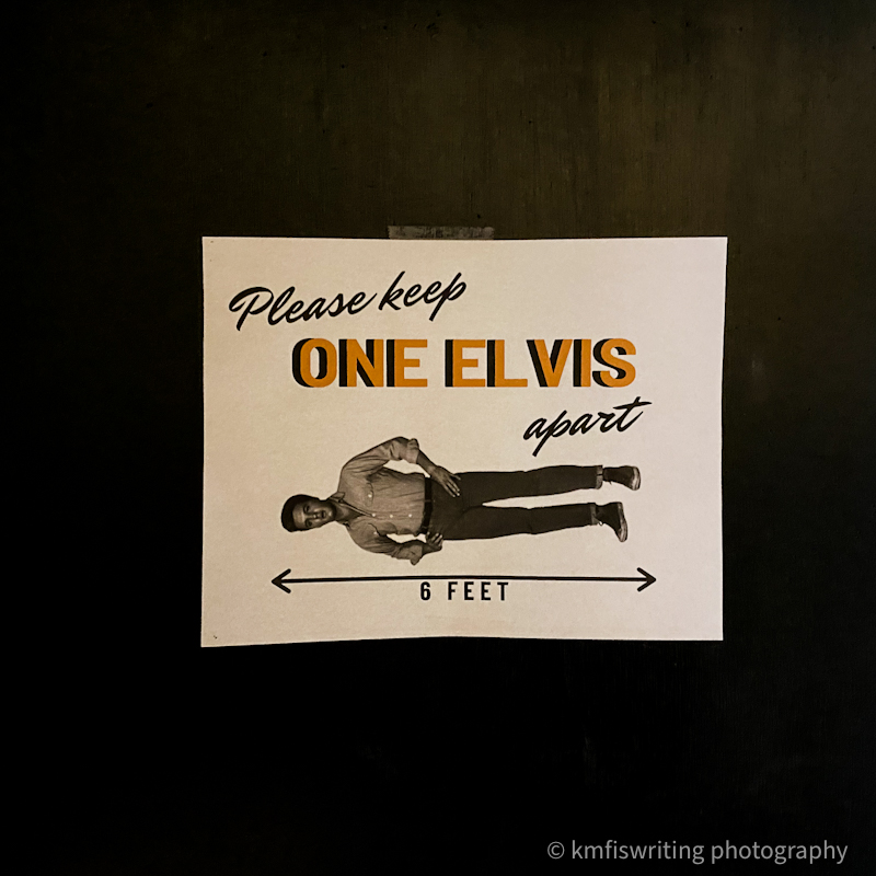 Elvis social distancing sign at Sun Studio