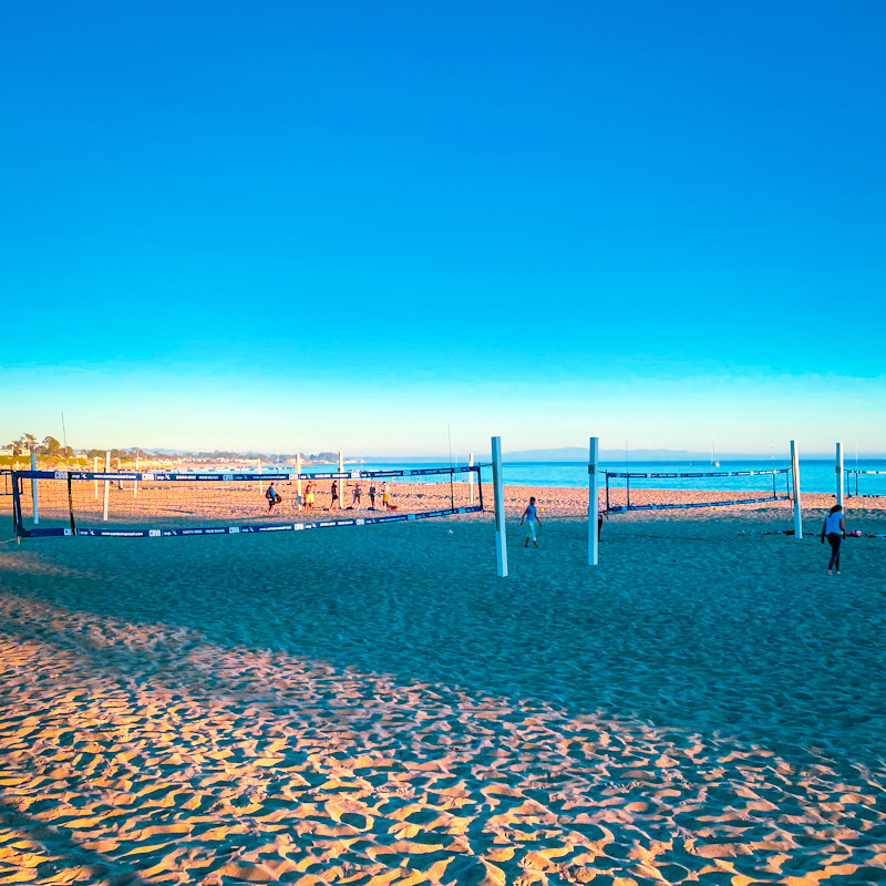 Beach volleyball court in Santa Cruz California