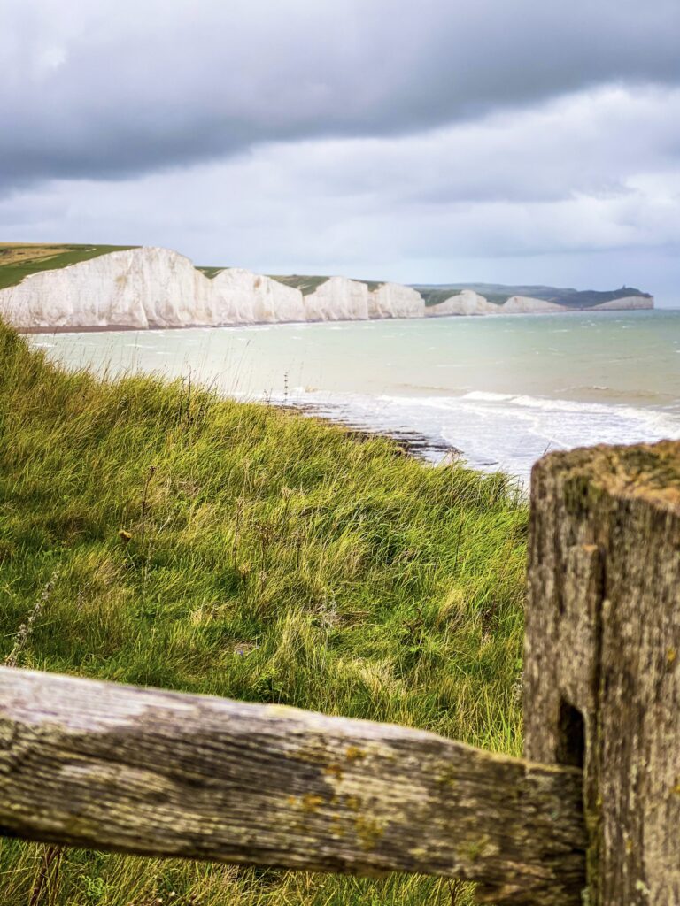 Seven Sisters white chalk sea cliffs England English Channel UK