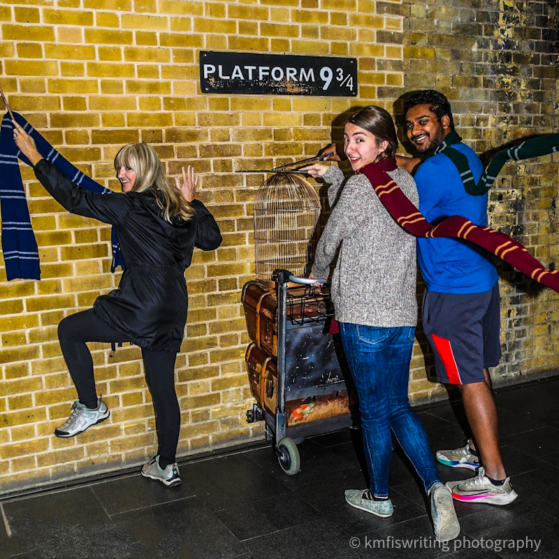 Harry Potter filming location platform 9 3/4 at King's Cross Station in London, England