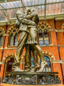 The Meeting Place sculpture at St. Pancras International Train Station London England