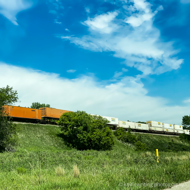Train track rail cars at Buffalo River State Park in Minnesota