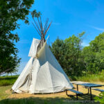 Tipi campsite at Blue Mounds State Park in Minnesota