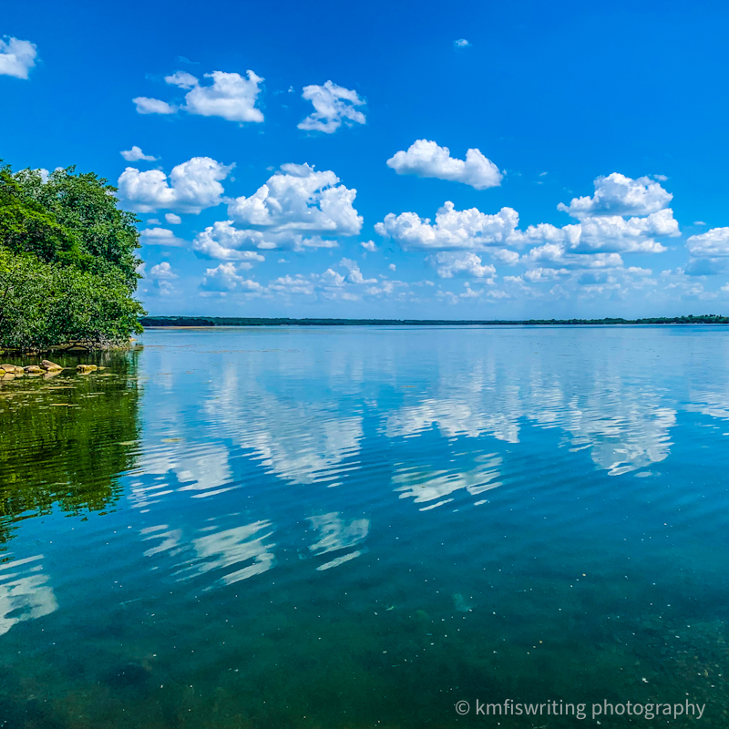 Big Stone Lake State Park Minnesota blue sky, clouds reflection in water
