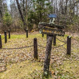 Burial plot cemetery at Crow Wing State Park in Minnesota