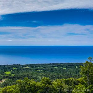 View of Lake Superior from Lutsen Mountains on North Shore of Minnesota