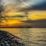 Pope's Point at Father Hennepin State Park in Minnesota on Mille Lacs Lake sunset
