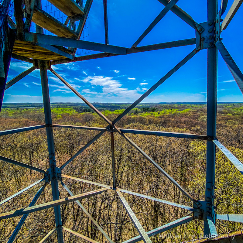 Fire tower observation deck at Mille Lacs Kathio State Park in Minnesota