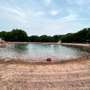 Flandrau State Park in New Ulm, MN sandy beach swimming pond
