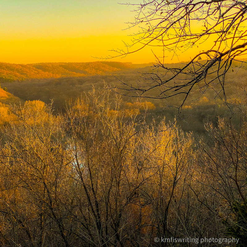 Golden hour spectacular view at Forestville Mystery Cave State Park in Minnesota