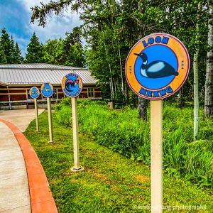 Grand Portage State Park signage visitor center rest area in Minnesota North Shore