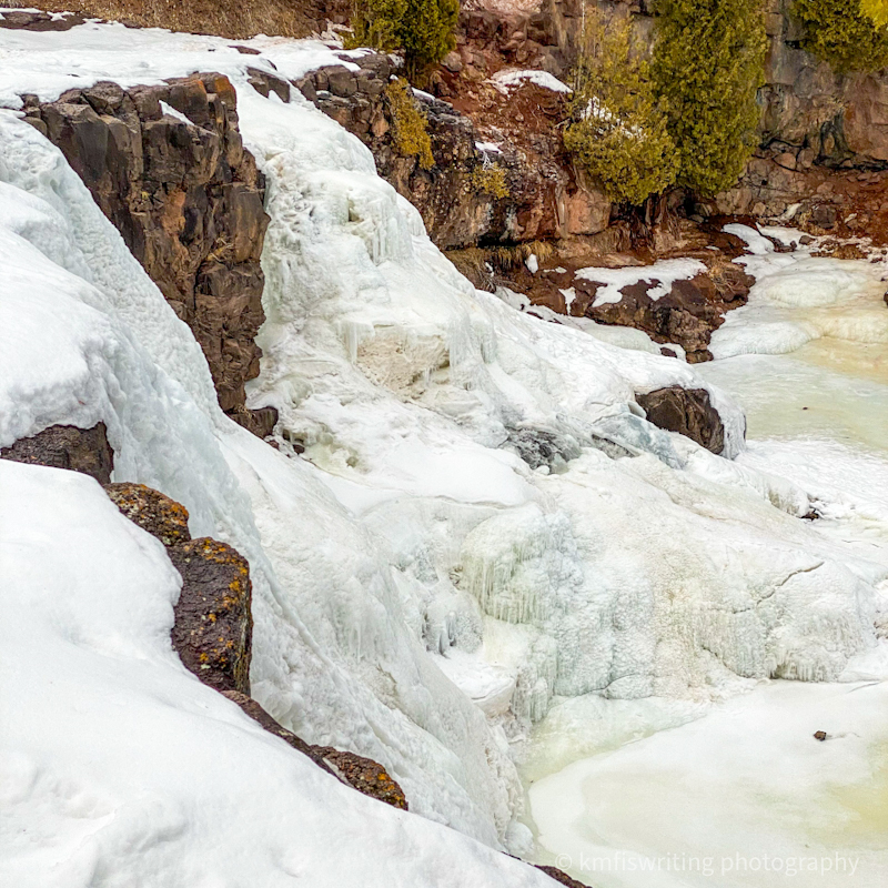 Frozen waterfalls in Minnesota Gooseberry Falls