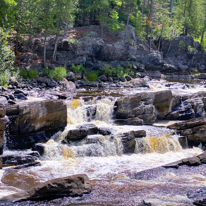 Small waterfall at Jay Cooke State Park in Minnesota